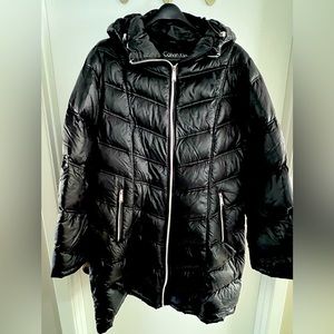 Calvin Klein Black Duvet Coat